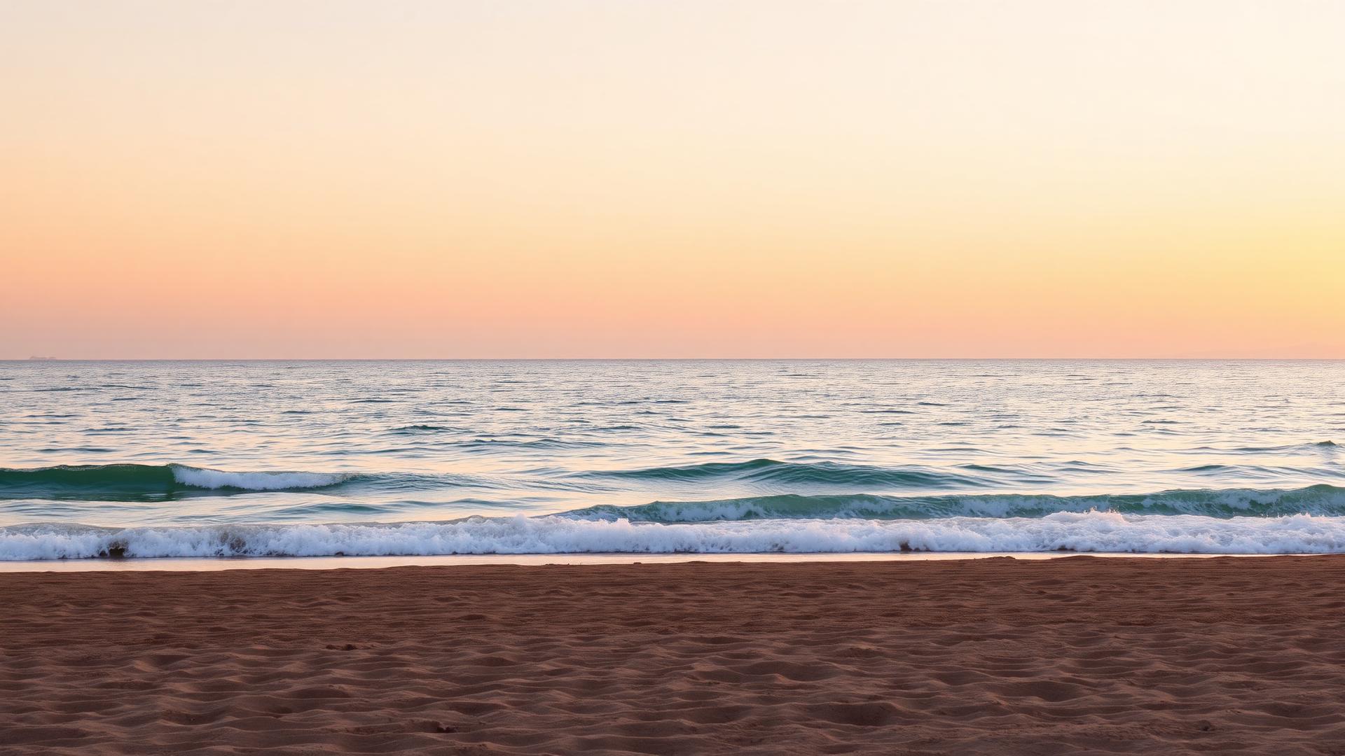 Mediterranean sea at golden hour off the coast of Valencia