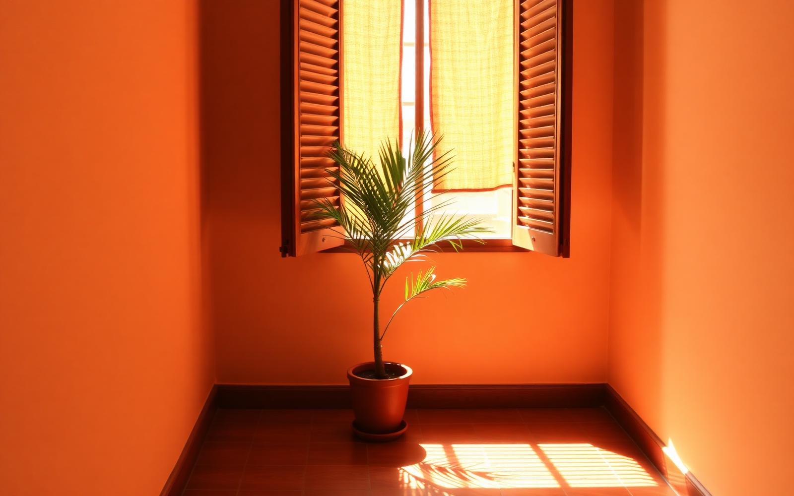 Warm afternoon light through wooden shutters — Valencia siesta